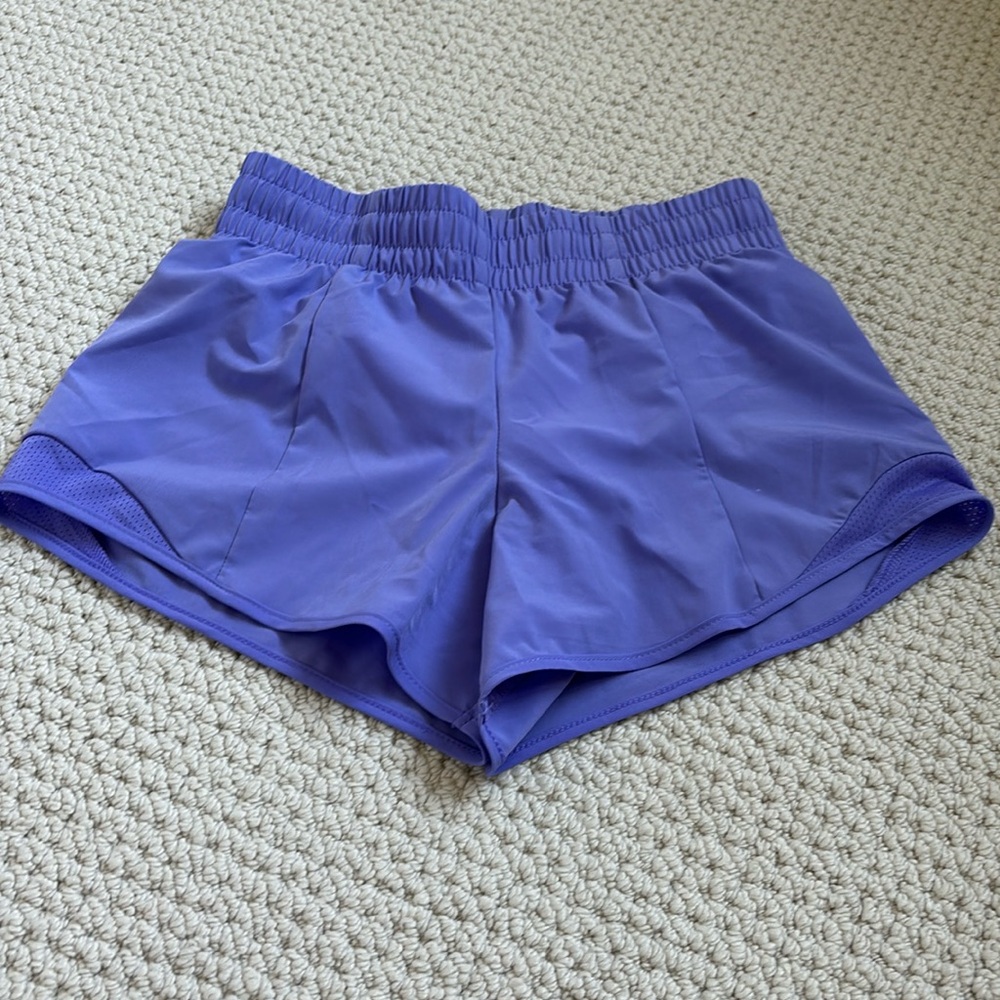 Athletic purple running shorts